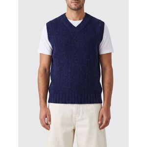 Howlin Men Howlin V-Neck Sweater Vest In Pure Wool With Ribbed Trims